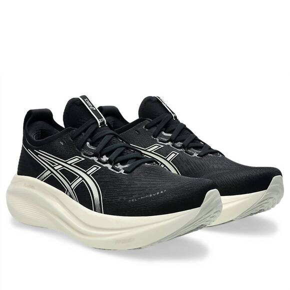NEW ASICS men\'s gel-nimbus 27 running shoes - extra wide in black/lake grey main image 6
